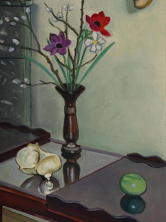 Einar Jolin, Still life with anemones and willow.