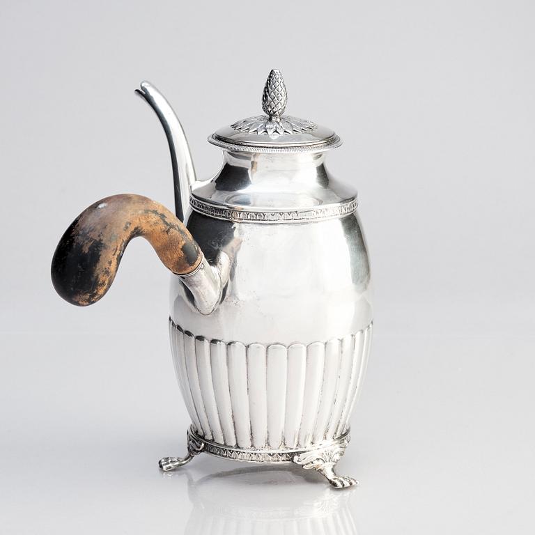 Carl Magnus Ryberg, kaffekanna, silver, Stockholm 1828.