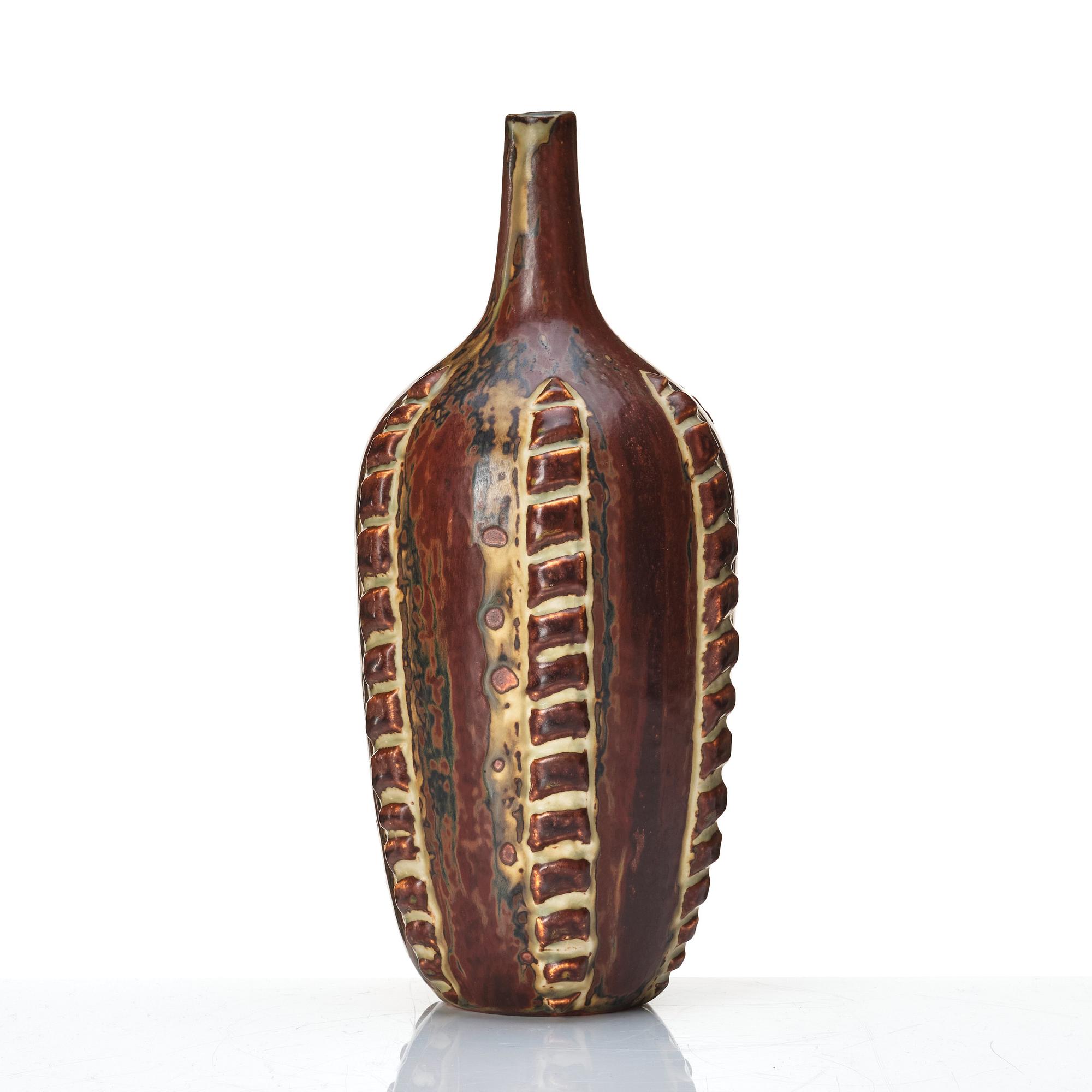 Axel Salto, a stoneware 'sung' glazed stoneware vase, Royal Copenhagen, Danmark 1985-89, model 21491.