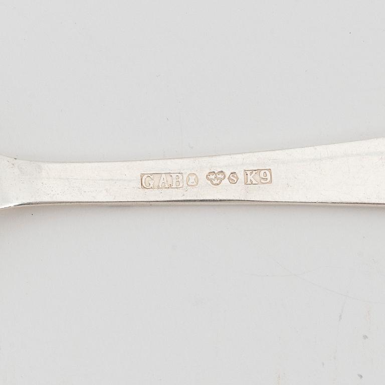 Jacob Ängman, a 27-piece silver cutlery, model 'Rosenholm', GAB, including Stockholm, 1962.