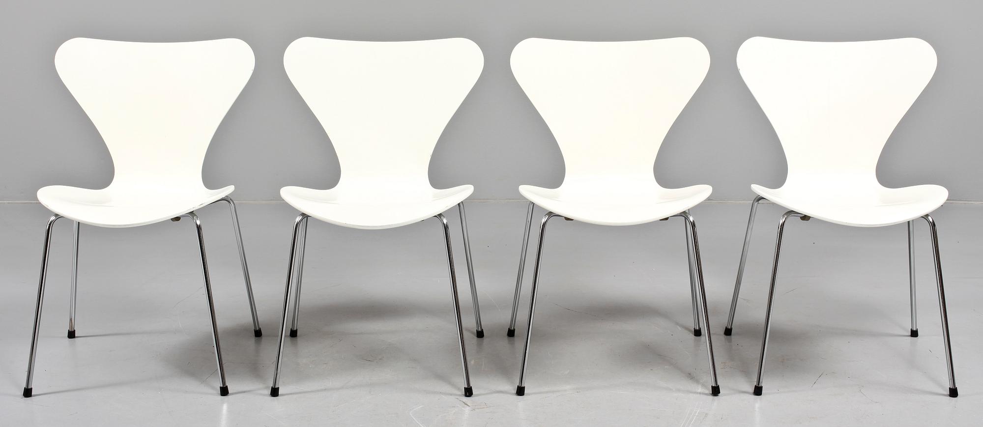 STOLAR, 4 st, "Sjuan", Arne Jacobsen, Fritz Hansen, 1986.