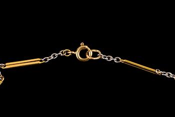 HALSKEDJA, 18 K guld med flodpärlor, G. Dahlgren, Malmö, 1933. Vikt ca 10 g.