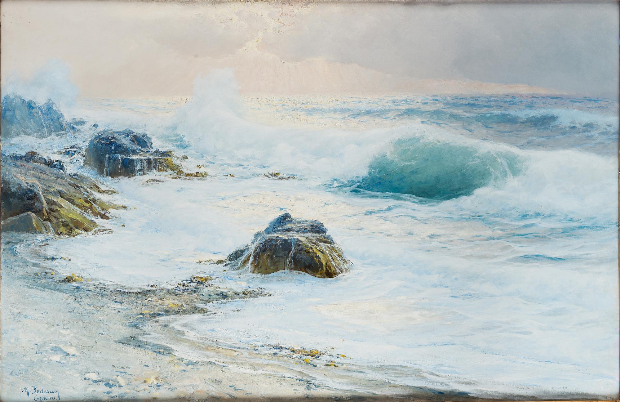 MICHELE FEDERICO, signerad och daterad. Olja på duk.