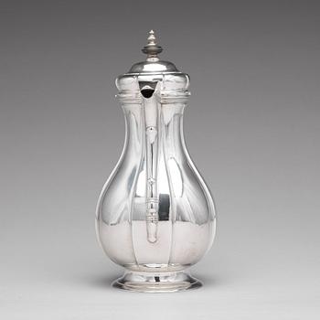 Johann Diedrich Rehwald, kaffekanna, silver, Riga (verksam 1738-1781(-1793)). Senbarock.