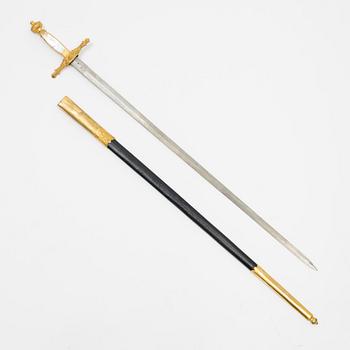 A  smallsword, 19th Century, with scabbard.