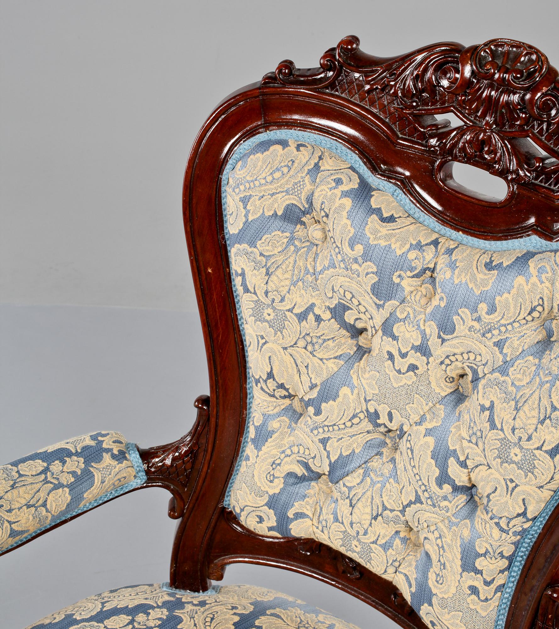 KARMSTOL, nyrokoko, sent 1800-tal.