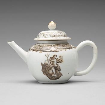 661. A grisaille teapot with cover, Qing dynasty, Qianlong (1736-95).