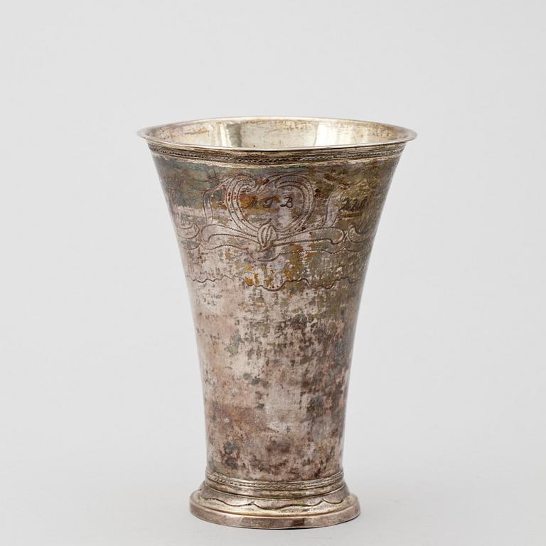 BÄGARE, silver, Claes Ekman, Kristinehamn, 1785.