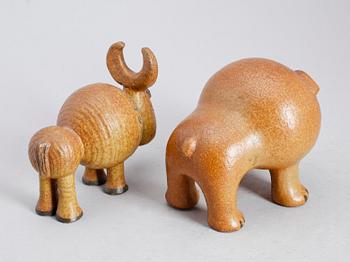 FIGURER, 2 st, stengods, Lisa Larson, Gustavsberg.
