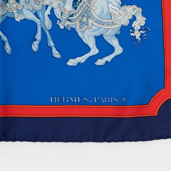 Hermès, a twill silk scarf, 'Carrousel'.