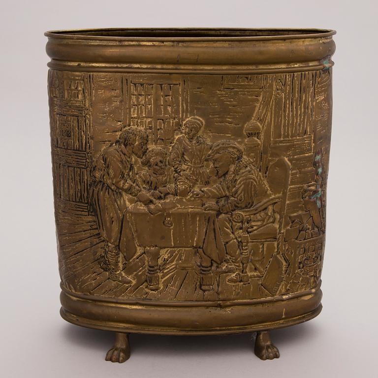 A brass unbrella stand, probably the Netherlands, the first half of the 20th century.