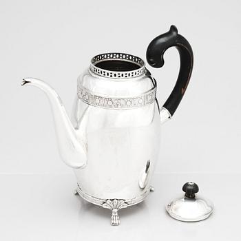 A Swedish Empire silver coffee pot, marks of Magnus Dahlqvist, Stockholm, 1820.