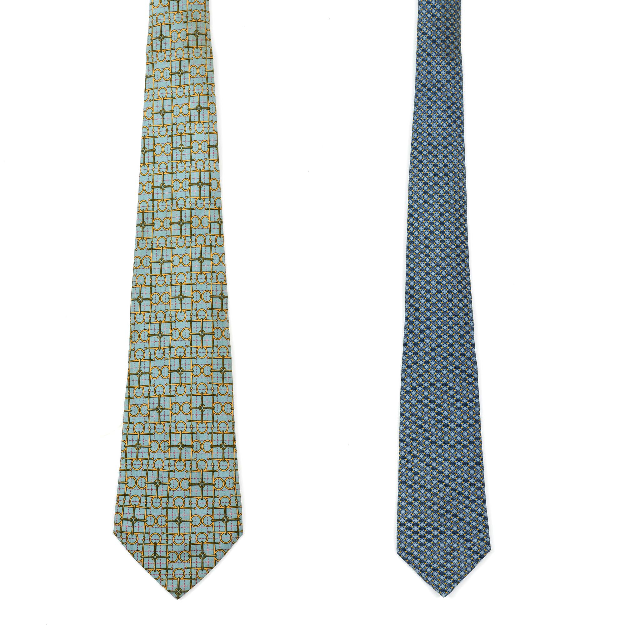 A set of two silk ties by Hermès.