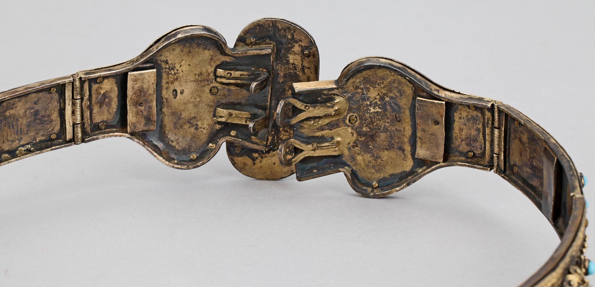 BÄLTE, silver, Kaukasien, Ryssland. 1900-talets början. Vikt ca 460g.