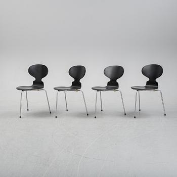 Four 'Ant chairs' by Arne Jacobsen for Fritz Hansen, designed 1952.
