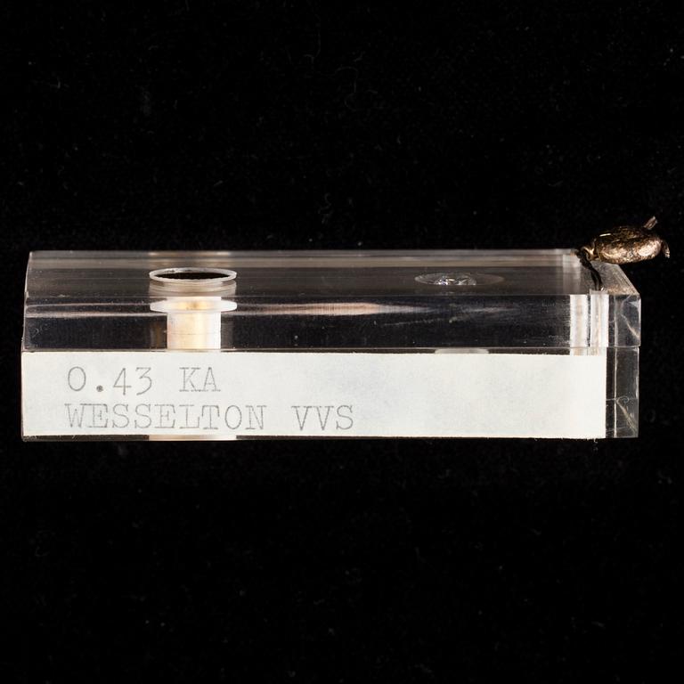 DIAMANT, briljantslipad 0,43 ct H / VVS.