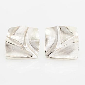 Björn Weckström, a pair of sterling silver 'Gelo' earrings, Lapponia 2005.