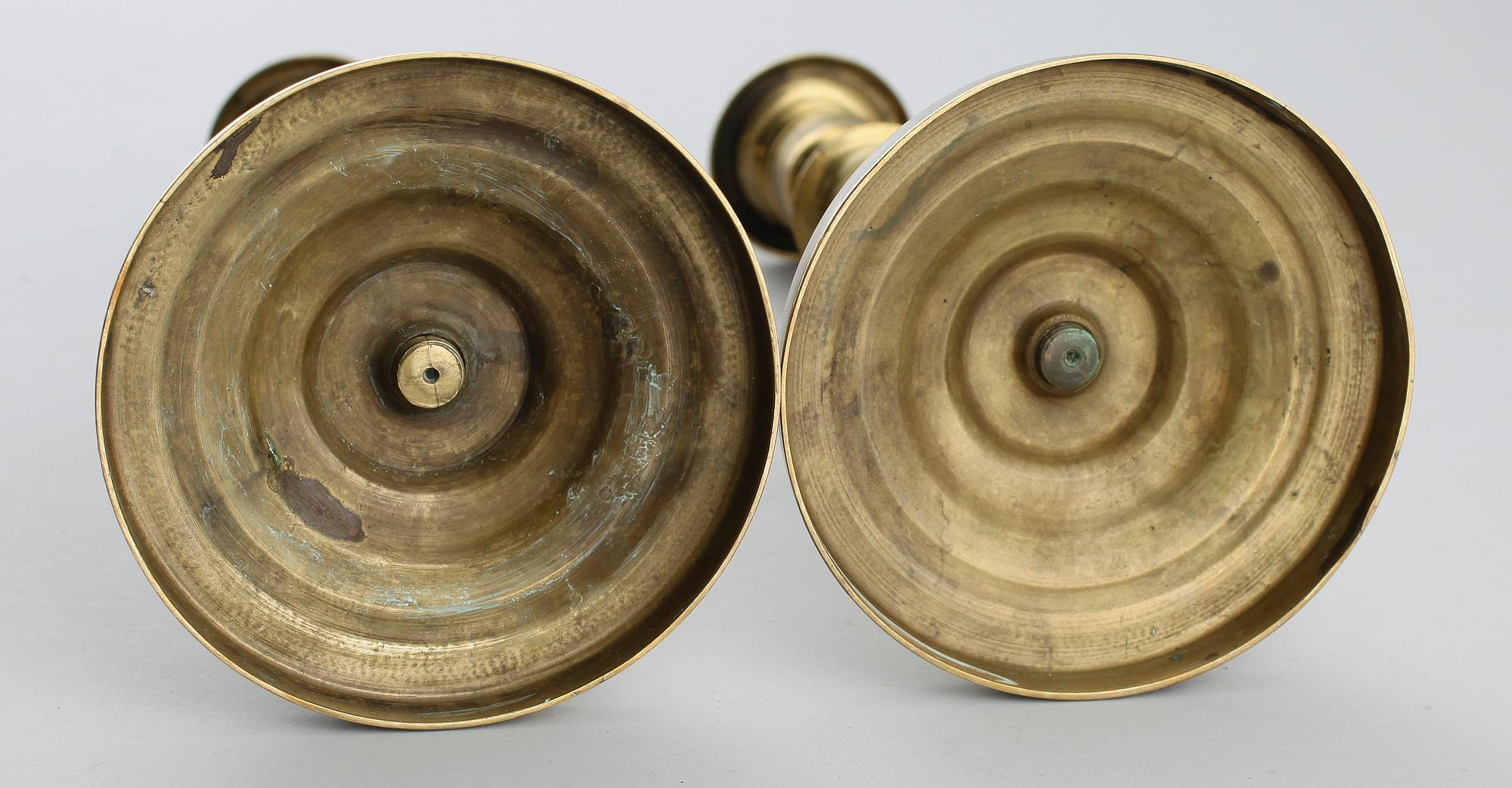 LJUSSTAKAR, 1 par, brons, empire, 1800-talets första hälft.