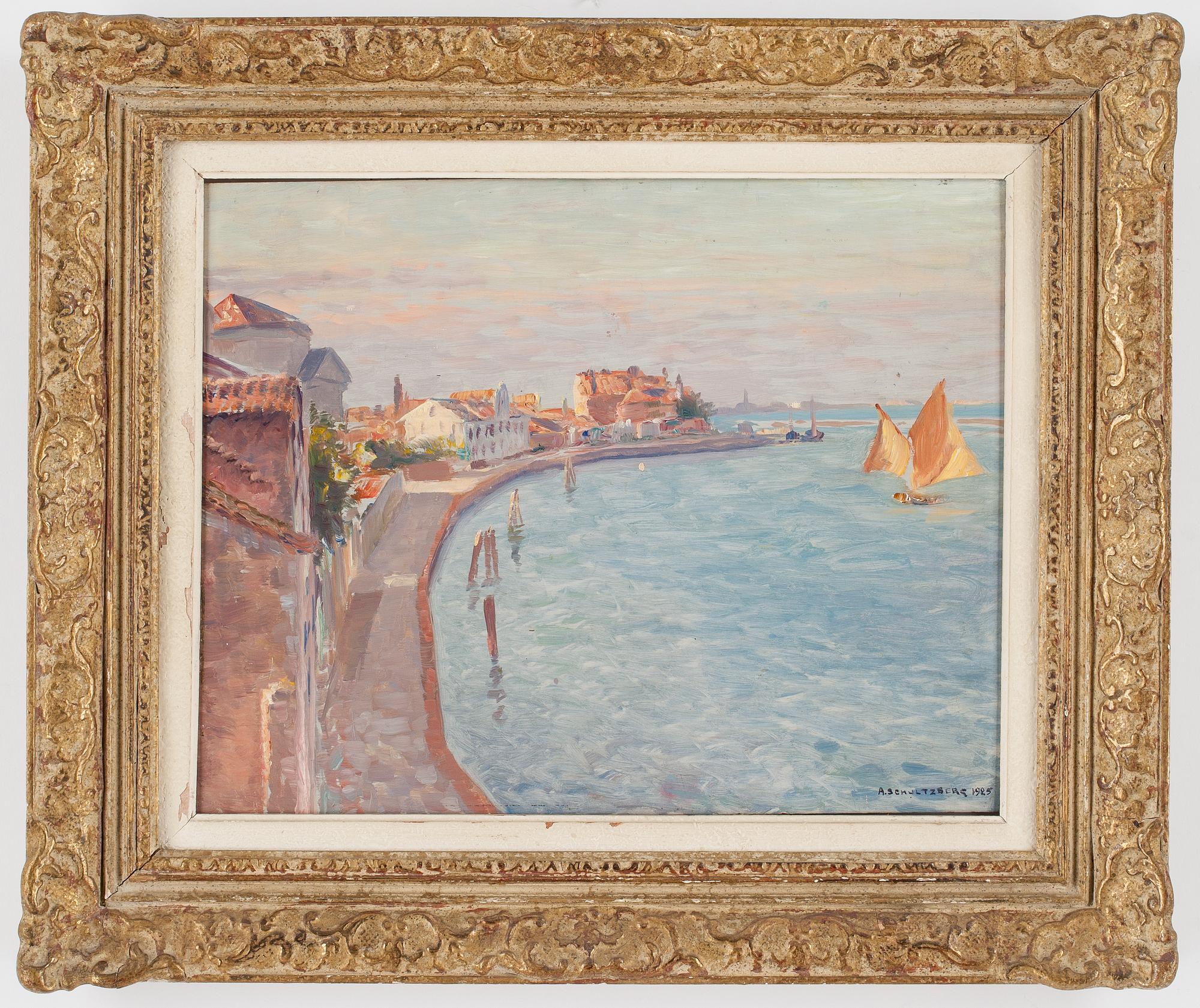 ANSHELM SCHULTZBERG, olja på pannå. Signerad och daterad 1925.