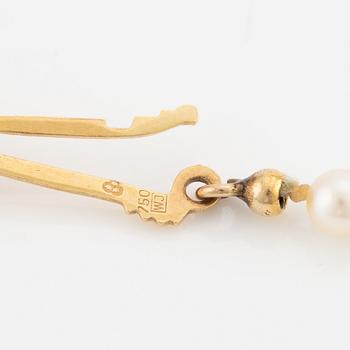Collier, med odlade doserade pärlor, lås 18K guld.