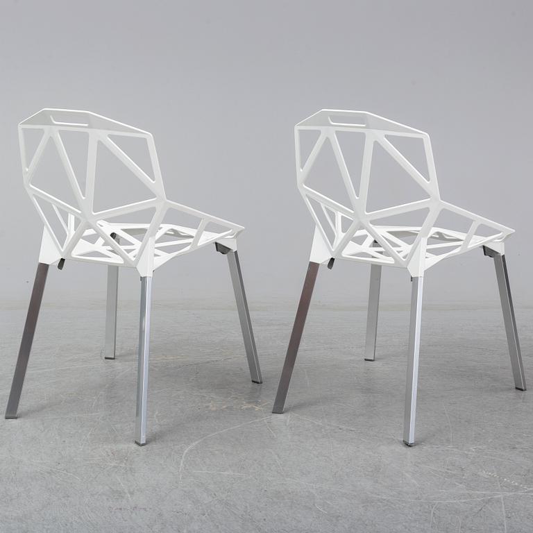 KONSTANTIN GRCIC, a pair of white aluminium "Chair one", Magis, Italien, 21st century.