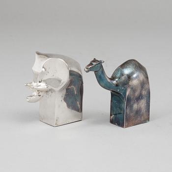 Two electro plated zinc figurines from Dansk Designs, Japan.