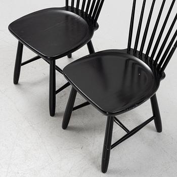 Carl Malmsten, six panted 'Lilla Åland' chairs from Stolab, dated 2009.