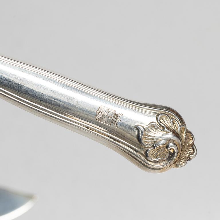 Fiskbestick, 16 st, silver, "Sachsisk", svensk importstämpel.