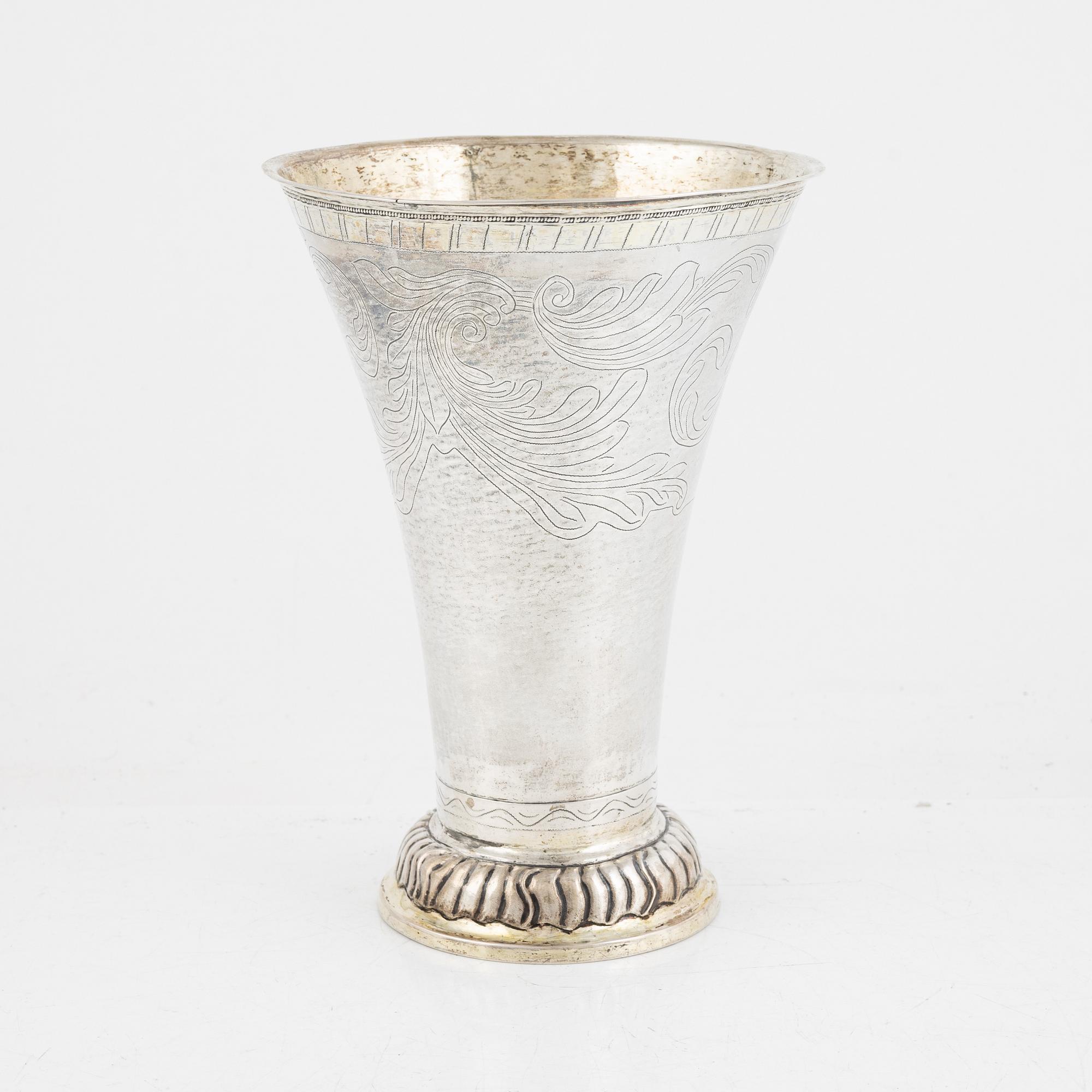 A Swedish silver beaker, mark of Jonas Nordqvist, Hudiksvall 1799.