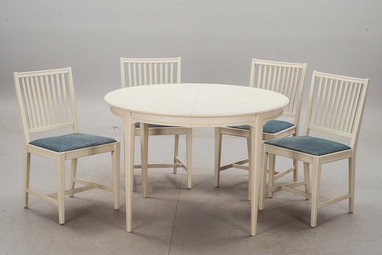 MATSALSBORD MED STOLAR, 1+4, design Svante Skogh. 1900-talets andra hälft.