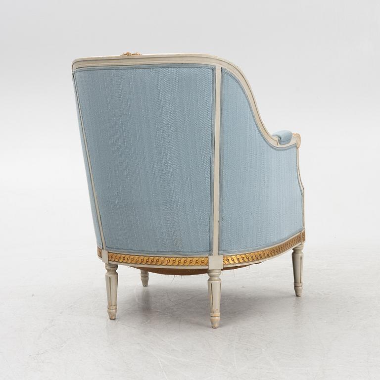 A Gustavian style armchair, first half of the 20th century.