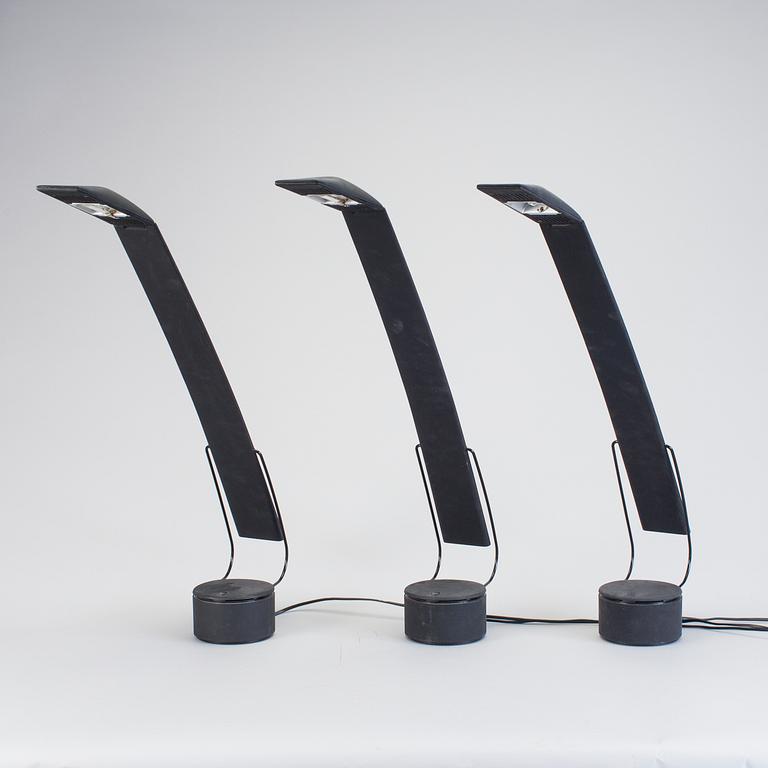 MARIO BARBAGLIA & MARCO COLOMBO, 3 table lamps, plastic, "Dove", Italiana Luce, late 20 th century.