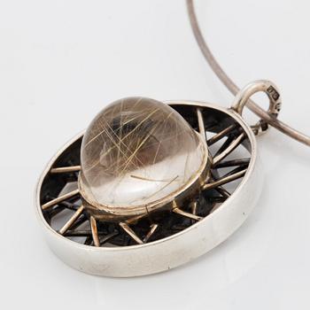 Rutile quartz pendant, Guldsmedjan Forsman & Gardfors Umeå 1966.