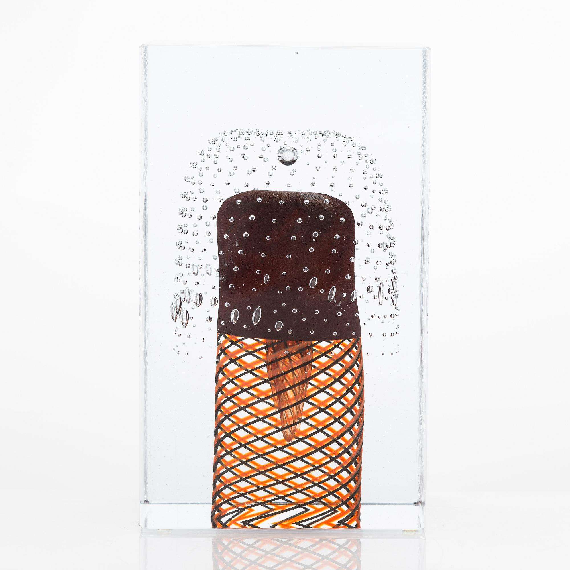 Oiva Toikka, juhlakuutio, signeerattu Tuonelan Joki, Kalevala 150 Oiva Toikka Nuutajärvi 24/50.