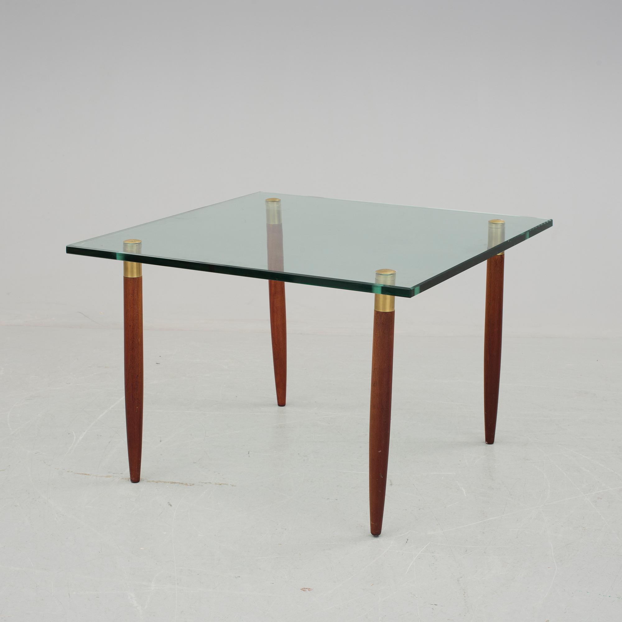SOFFBORD, glas, trä, 1960-tal.