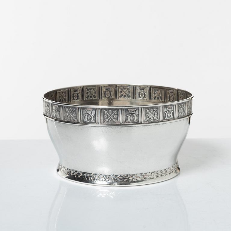 Prins Eugen, skål, silver, firma C.G. Hallberg, Stockholm 1905.