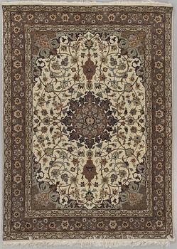 A rug, Old Tabriz, part silk, ca 206 x 151 cm.