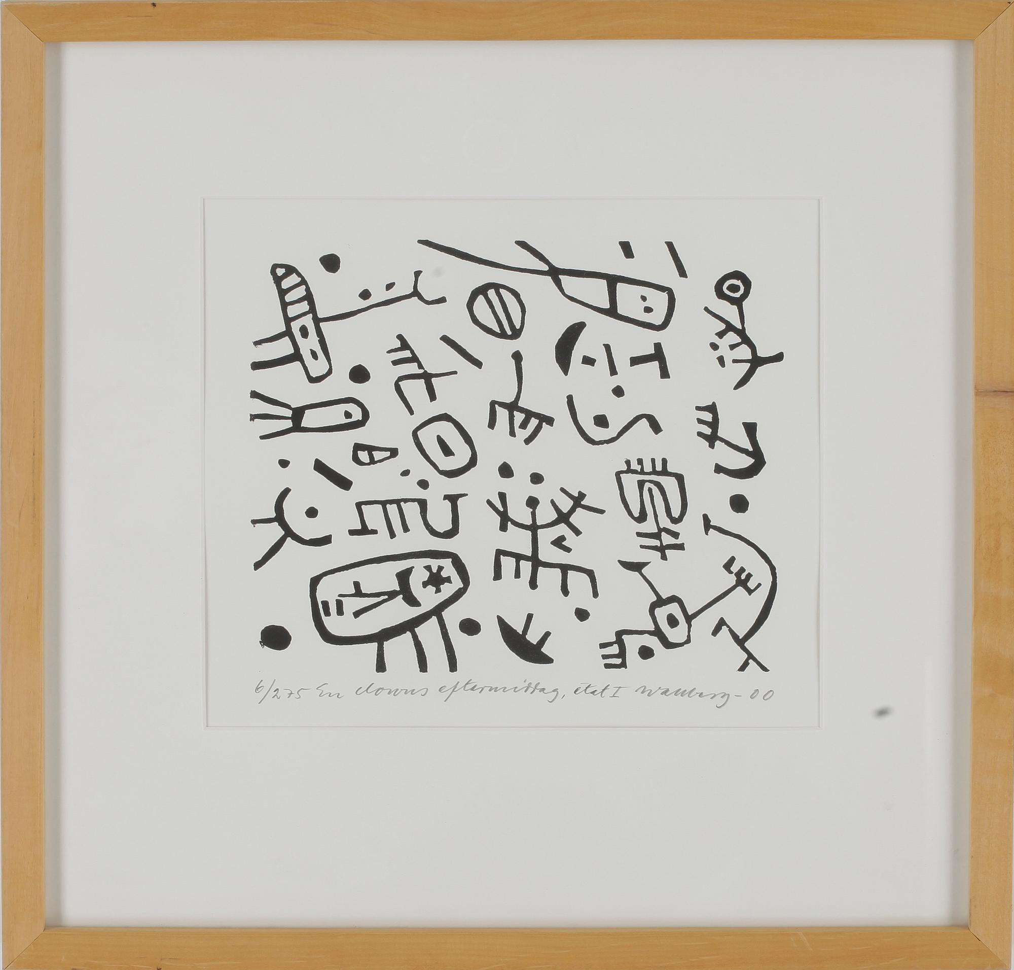 BENGT WALLBERG, grafiskt blad, signerad i trycket. Daterad - 00. Numrerad 6/275.