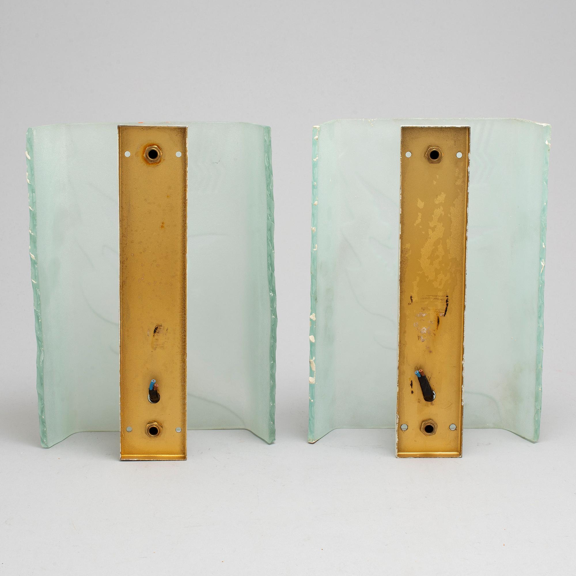 a pair of 1930's Art Déco wall lamps.