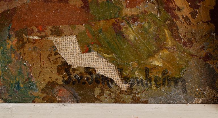 IDA VON SCHULZENHEIM, olja på pannå, signerad.