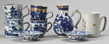 PARTI PORSLIN, 8 delar, Kina, 1700-1900-tal.