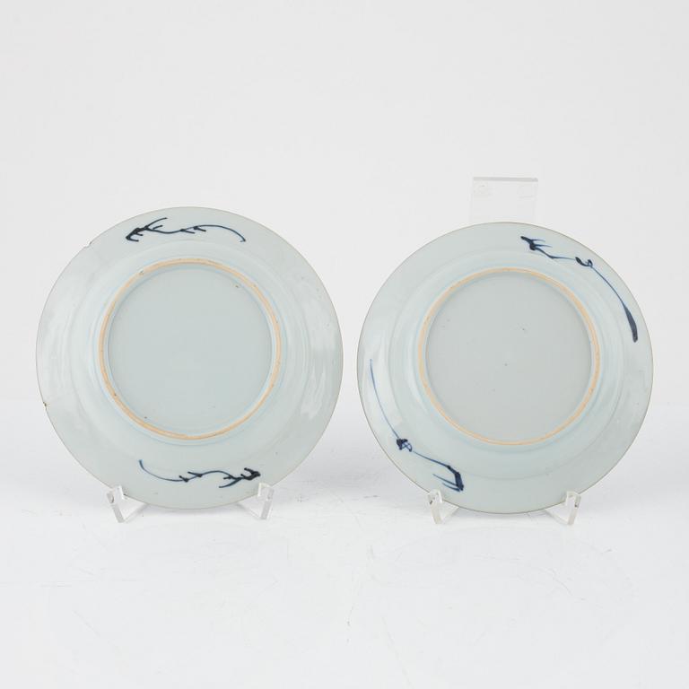 A set of eight blue and white dishes, Qing dynasty, 18th Century.