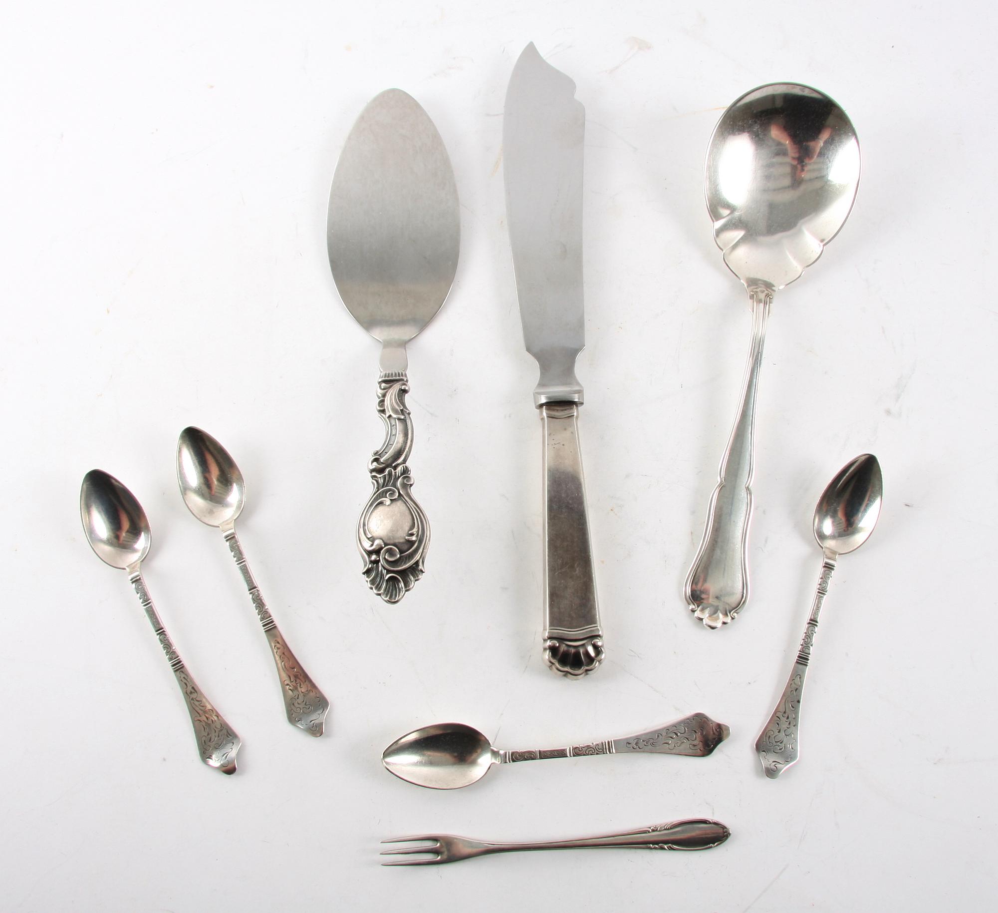 PARTI BESTICK, 8 delar. Silver, Danmark mm.