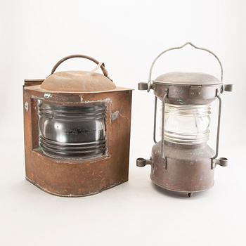 Lantern / ship lantern, 2 pcs, Sweden, 20th century.