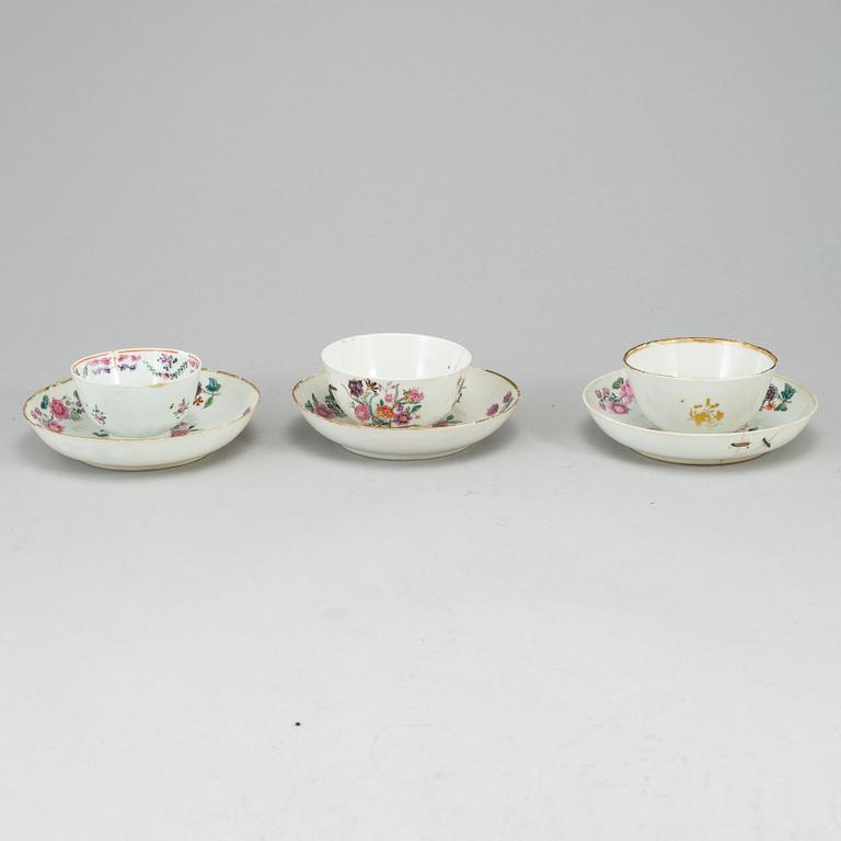 Six cups with saucers, China, Qing dynasty, Qianlong (1736-95).