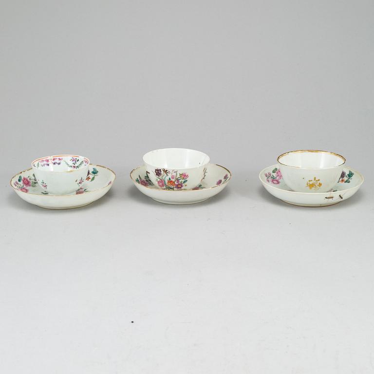 Six cups with saucers, China, Qing dynasty, Qianlong (1736-95).