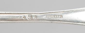 GAFFLAR, 12 st, silver, bla Olof Sohlberg (mästare i Falun 1817-1842), 1800-talets första hälft. Totalvikt: 760 gram.