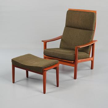 FÅTÖLJ samt FOTPALL, Bröderna Andersson, 1950/60-tal.
