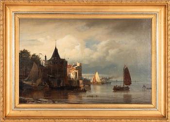 Dutch artist, 19th century, Coastal town.