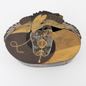 A Japanese lacquered tebako, Meiji period (1868-1912).